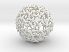 Weave Mesho Sphere in White Natural Versatile Plastic