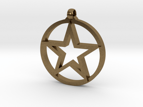 Pentagram Pendant in Natural Bronze
