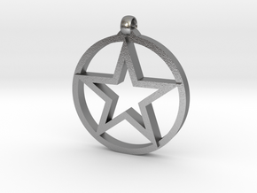 Pentagram Pendant in Natural Silver