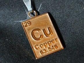 Copper Periodic Table Pendant in Polished Bronze