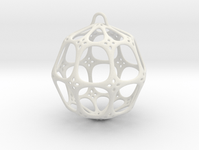 Christmas Bauble No.4 in White Natural Versatile Plastic
