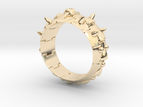 Armor Ring 01   (with stone hole) US 7.5 in 14K Yellow Gold