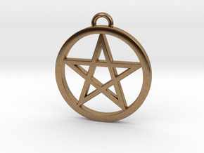 Pentacle Pendant / Keychain 3cm in Natural Brass