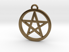 Pentacle Pendant / Keychain 3cm in Natural Bronze