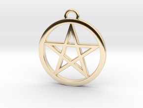 Pentacle Pendant / Keychain 3cm in 14K Yellow Gold