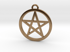 Pentacle Pendant 4cm in Natural Brass