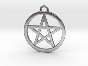 Pentacle Pendant 4cm in Natural Silver