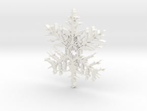 Snow Flake v 4 in White Processed Versatile Plastic