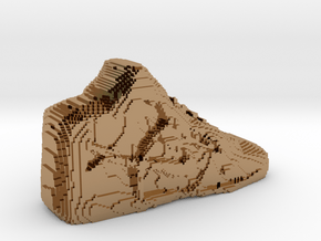 Pixelated Basketball Shoe by Suprint in Polished Brass