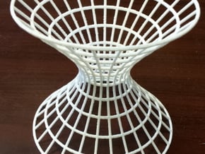 Hyperboloid showing hyperbolic and elliptic cross  in White Natural Versatile Plastic