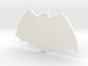 Bat-logo Ornament in White Processed Versatile Plastic