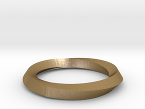 Mobius Wedding Ring-Size 4 in Polished Gold Steel