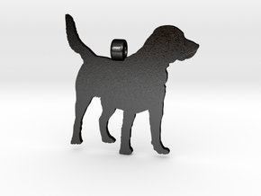 Labrador Retriever Silhouette Pendant in Matte Black Steel