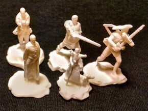 Cleric, Fighter, Rogue, Ranger, and Sorcerer in White Processed Versatile Plastic