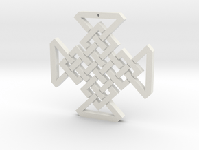 Gothic Woven Cross in White Natural Versatile Plastic