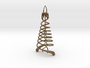 Double Helix Pendant in Natural Bronze