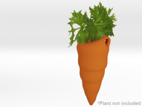 Carrot Themed Necklace and Micro Plant Pot in White Natural Versatile Plastic