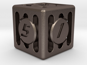 Dice - Gear Shift Theme in Polished Bronzed Silver Steel