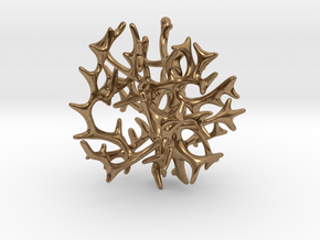 3-dimensional Coral Pendant in Natural Brass