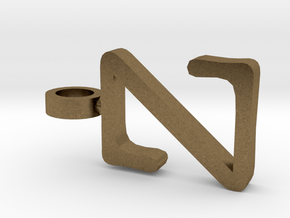 Z Letter Pendant in Natural Bronze
