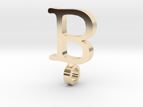 B Letter Pendant in 14K Yellow Gold