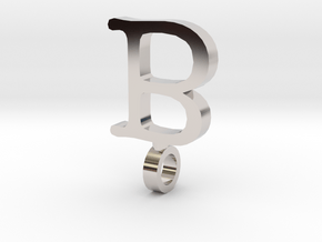 B Letter Pendant in Platinum