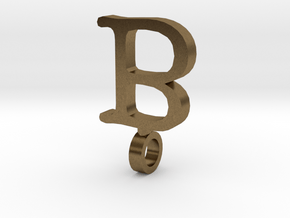 B Letter Pendant in Natural Bronze