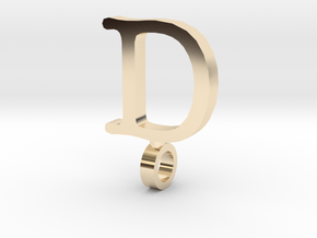 D Letter Pendant in 14K Yellow Gold