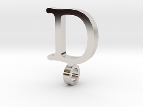 D Letter Pendant in Platinum