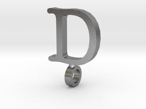 D Letter Pendant in Natural Silver