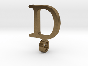D Letter Pendant in Natural Bronze