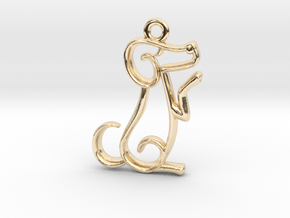 Tiny Dog Charm in 14K Yellow Gold