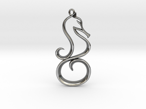The Seahorse Pendant in Fine Detail Polished Silver