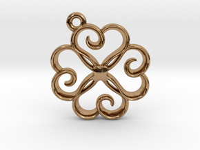 Tiny Clover Charm in Polished Brass