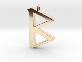 Rune Pendant - Beorc in 14K Yellow Gold
