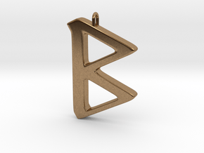 Rune Pendant - Beorc in Natural Brass