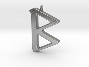 Rune Pendant - Beorc in Natural Silver