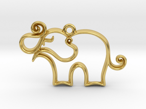 Tiny Elephant Charm in Polished Brass
