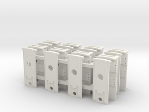 Protocraft Coupler Pocket - 4xP- w/Draft Gear Slot in White Natural Versatile Plastic