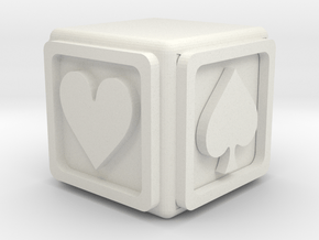 Euchre Cube in White Natural Versatile Plastic