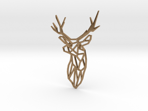 Stag Trophy Head Pendant Broach in Natural Brass