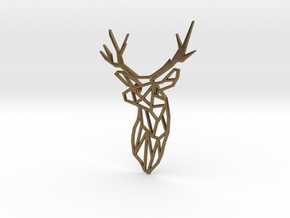 Stag Trophy Head Pendant Broach in Natural Bronze