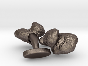 Rosetta Mission cufflinks in Polished Bronzed Silver Steel
