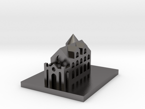 Miniature castle in Polished Nickel Steel