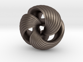 Mobius Knot (S) in Polished Bronzed Silver Steel