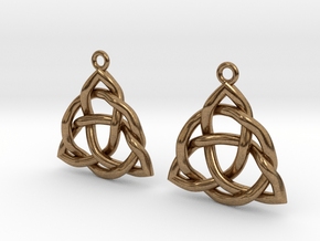 Triquetra Earrings in Natural Brass