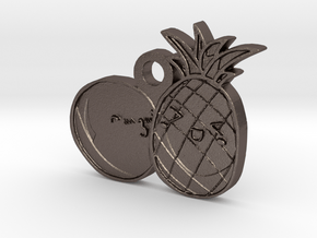 Love Fruits Pedant in Polished Bronzed Silver Steel