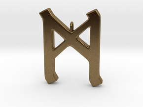 Rune Pendant - Mann in Natural Bronze
