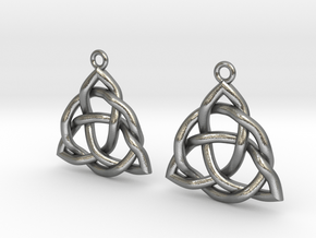 Triquetra Earrings in Natural Silver
