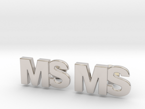 Monogram Cufflinks MS in Platinum